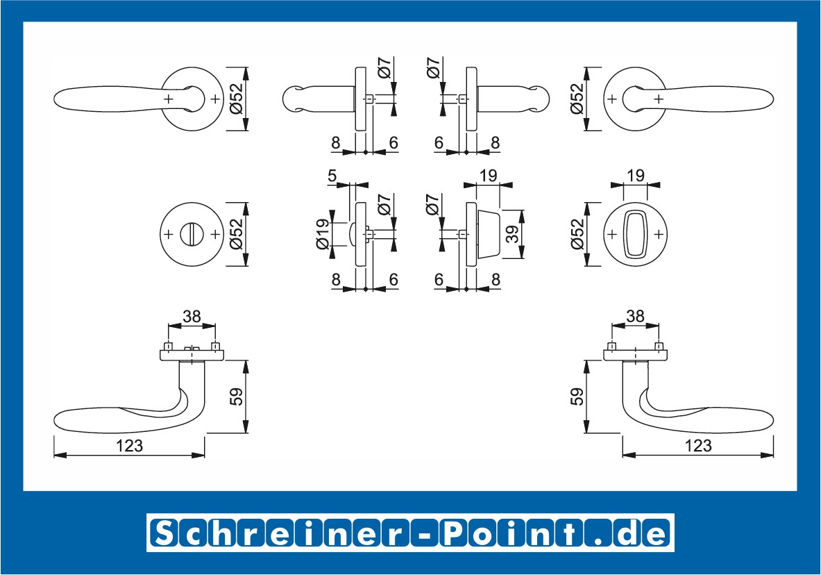 Hoppe Verona Edelstahl Rosettengarnitur F69 E1800Z/42KV/42KVS, 2821363, 2821494, 2821507